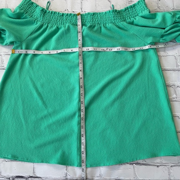 Kaari Blue Women’s off the shoulder Ruffle sleeve blouse top size M - Picture 7 of 8